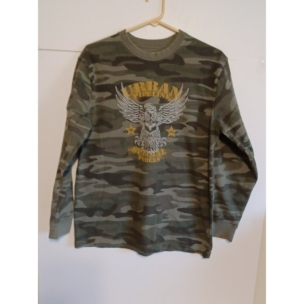 Urban Pipeline UP SIZE S LONG SLEEVES MEN'S Camo T-SHIRT 100% COTTON